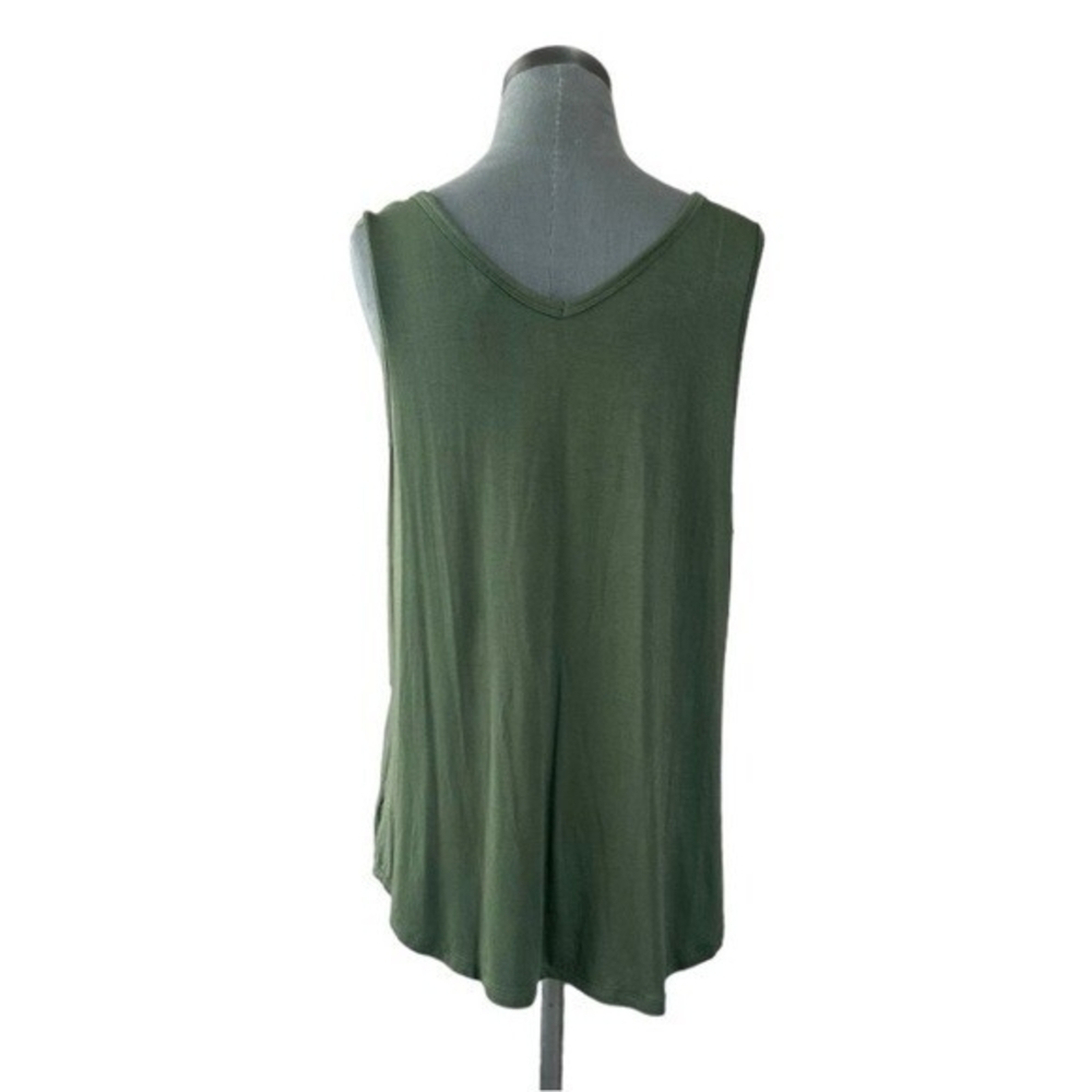 NO BOUNDARIES Womens Tank Top XXXL Green V Neck Ring Accent Rayon Stretch NWT - Picture 8 of 9